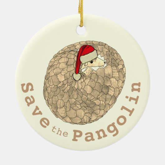 Pangolin Festive Engevaarlijk Animal Keramisch Ornament (Achterkant)