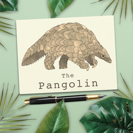 Pangolin in het wild levende bedreigde diersoorten briefkaart