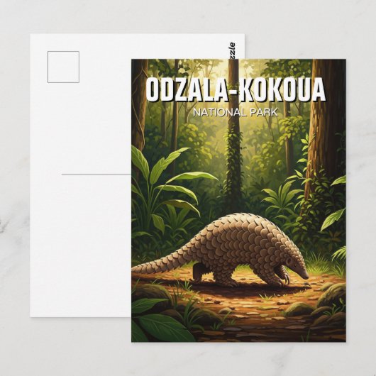 Pangolin in Odzala-Kokoua Nationaal Park Congo Briefkaart (Voorkant / Achterkant)