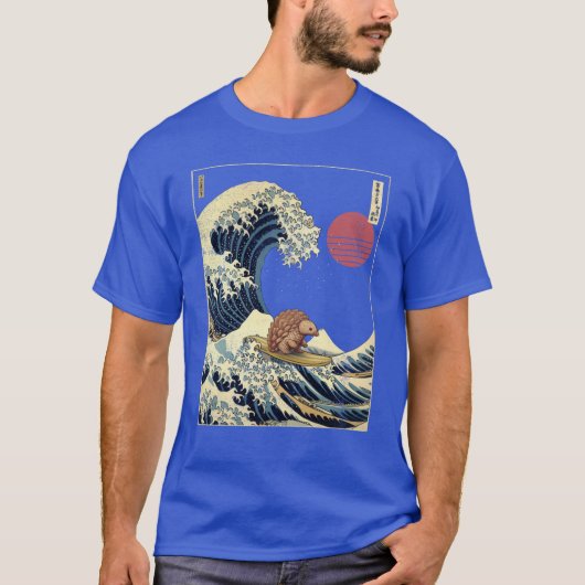 Pangolin Kanagawa Japanese Surfing Wave T-shirt (Voorkant)