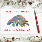 Pangolin kerstmis bedreigde soorten feestdagenkaart