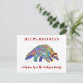 Pangolin kerstmis bedreigde soorten feestdagenkaart (Staand voorkant)