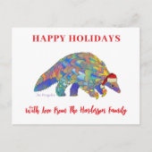 Pangolin kerstmis bedreigde soorten feestdagenkaart (Voorkant)