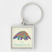 Pangolin Kleurrijke Dierenkunst Sleutelhanger (Voorkant)