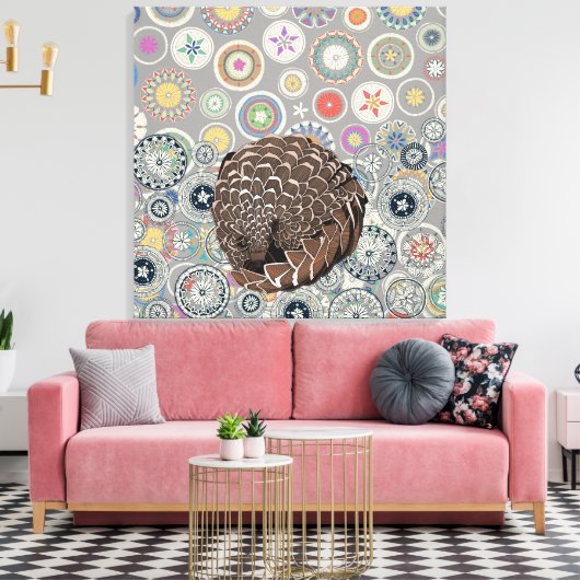 pangolin mandala canvas afdruk (Insitu (Woonkamer))