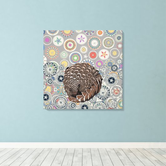 pangolin mandala canvas afdruk (Insitu (Houten vloer))