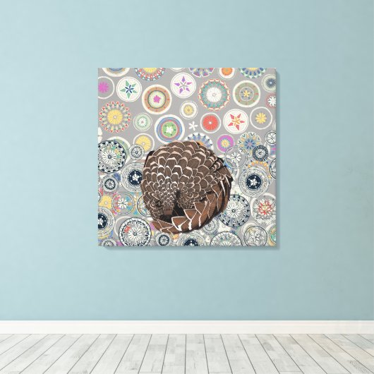pangolin mandala canvas afdruk (Insitu (Houten vloer))