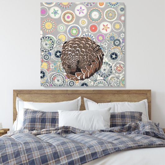 pangolin mandala canvas afdruk (Insitu (Slaapkamer))