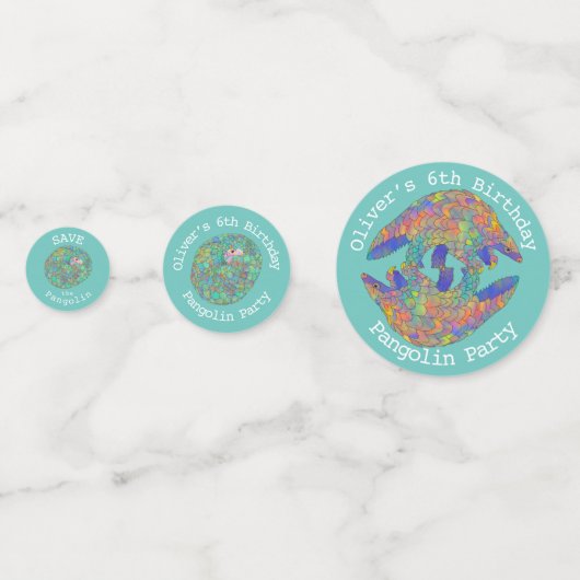 Pangolin Meisjes Verjaardagsfeest Confetti (Achterkanten)