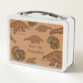 Pangolin met Naam Metalen Lunchbox (Achterkant)