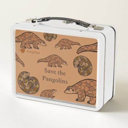 Pangolin met Naam Metalen Lunchbox (Achterkant)