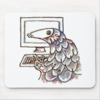 Pangolin op een computer muismat