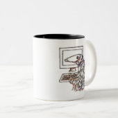 Pangolin op een computer tweekleurige koffiemok (Voorkant rechts)