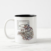 Pangolin op een computer tweekleurige koffiemok (Links)