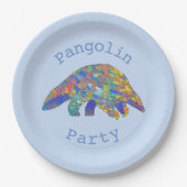 Pangolin Party Engevaarlijk Animal Activism Blue A Papieren Bordje (Voorkant)