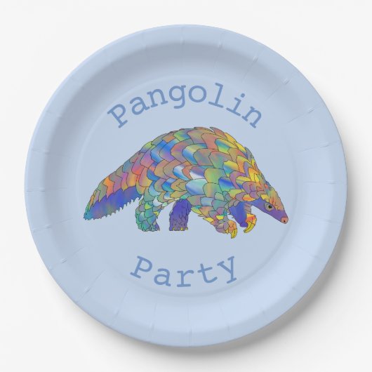 Pangolin Party Engevaarlijk Animal Activism Blue A Papieren Bordje (Voorkant)
