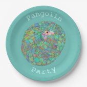 Pangolin Party Engevaarlijk Animal Activism Green Papieren Bordje (Voorkant)