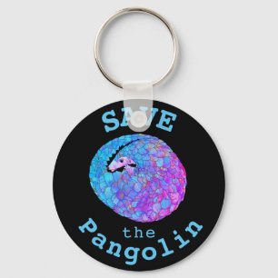 Pangolin Psychedelic Endangered Animal Art opslaan Sleutelhanger