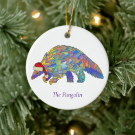 Pangolin Santa Cute Endangered Animal Keramisch Ornament