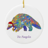 Pangolin Santa Cute Endangered Animal Keramisch Ornament (Achterkant)