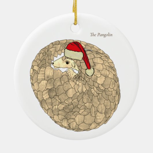 Pangolin Santa Endangered Species Keramisch Ornament (Achterkant)