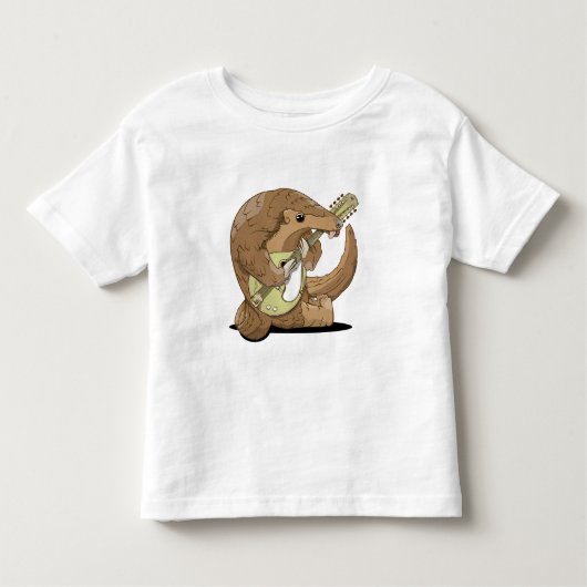 Pangolin speelt een mandolin kinder shirts (Voorkant)