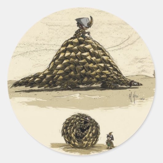 Pangolin Warrior Ronde Sticker (Voorkant)
