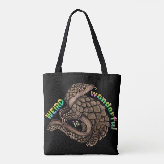 Pangolin Weird is geweldig Tote Bag (Achterkant)