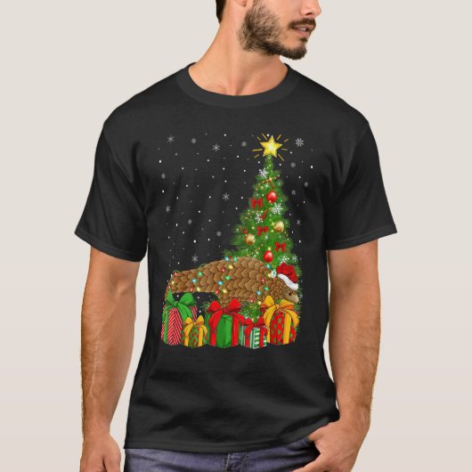 Pangolin Xmas Holiday Santa Pangolin Christmas T T-shirt (Voorkant)