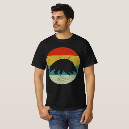 pangoline retro silhouette 70s t-shirt (Voorkant volledig)