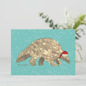 Pangolinekuiken bedreigde diersoorten feestdagenkaart (Staand voorkant)