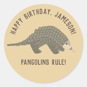 Pangolinen Aangepaste tickers Ronde Sticker