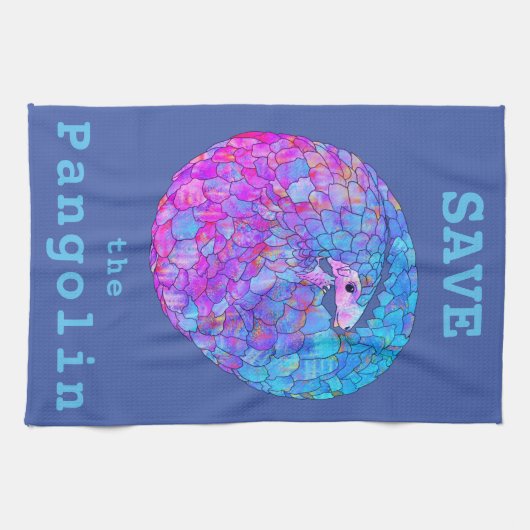 Pangolins beschermen bedreigde dierlijke Psychedel Theedoek (Horizontaal)