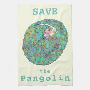Pangolins opslaan bedreigde dierlijke kleurrijke k theedoek