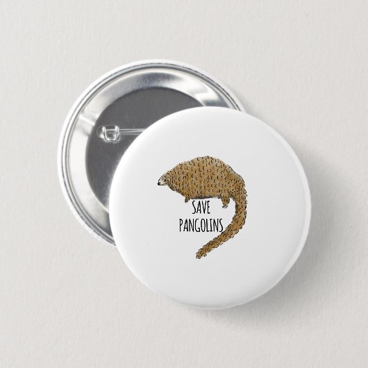 Pangolins opslaan ronde button 5,7 cm (Voorkant /achterkant)