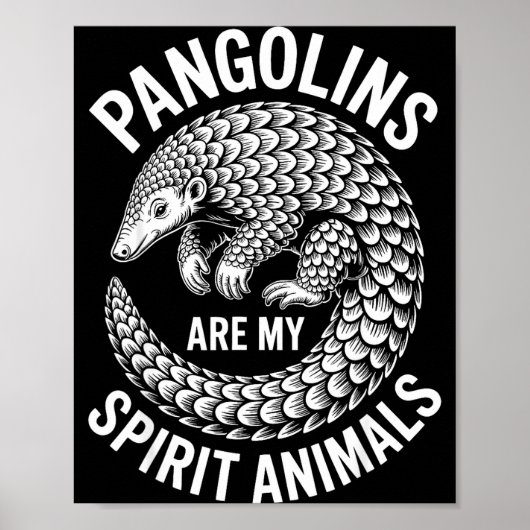 Pangolins Srit Animals Funny Pangolin  Poster (Voorkant)