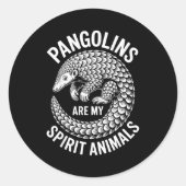Pangolins Srit Animals Funny Pangolin  Ronde Sticker (Voorkant)