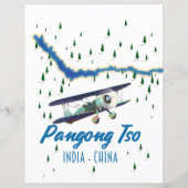 Pangong Tso India China map poster. (Achterkant)