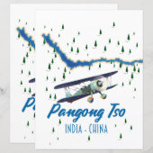 Pangong Tso India China map poster. (Voorkant / Achterkant)