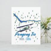 Pangong Tso India China map poster. (Staand voorkant)