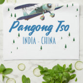 Pangong Tso India China map poster. Theedoek (Gevouwen)