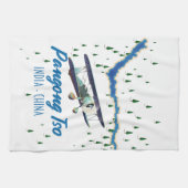 Pangong Tso India China map poster. Theedoek (Horizontaal)