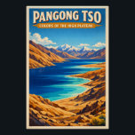 Pangong Tso Lake, Tibet Plateau, China Perfect Poster<br><div class="desc">Travel poster featuring Pangong Tso Lake, Tibet Plateau, China, in a classic retro travel-poster style. Central focus on the long high-altitude lake stretching across dramatic barren mountains, with striking bands of changing blue water reflecting the clear Himalayan sky. Rugged golden-brown hills and distant snow-touched peaks frame the lake under crisp...</div>