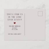 Panhandle Roos Linen Heart Texas Moving Aankondigingskaart (Achterkant)