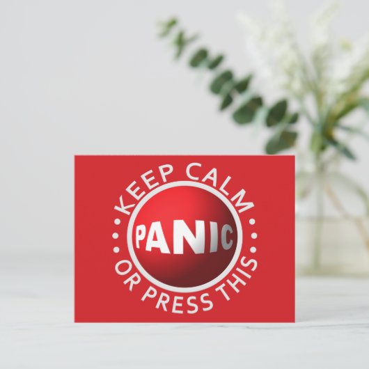 Panic Button aangepast briefkaart (Staand voorkant)