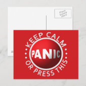 Panic Button aangepast briefkaart (Voorkant / Achterkant)