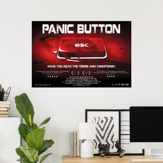 Panic Button Blood Key Poster (Thuiskantoor)