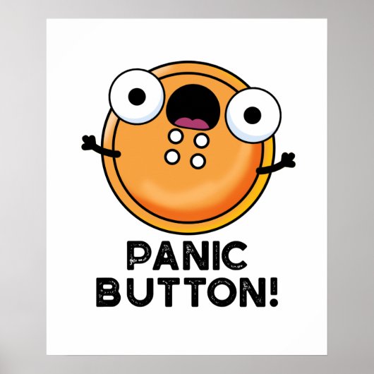 Panic Button Funny Sewing Pun Poster (Voorkant)