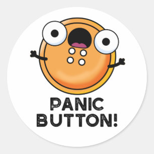 Panic Button Funny Sewing Pun Ronde Sticker