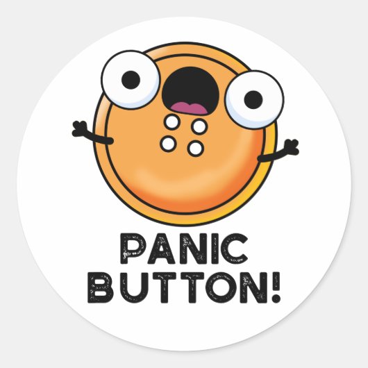 Panic Button Funny Sewing Pun Ronde Sticker (Voorkant)